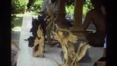 Singapore (1984): Group Of Natives Using Chisels To Help In Their Crafting