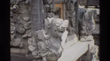 Singapore (1984): Beautiful Stone Decoration On Building With Old Markings Angel