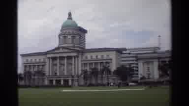 Singapore (1984): Old Landmark Building Sitting On Public City Property With Palm