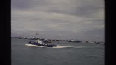 Singapore (1984): Boat Sailing On The Sea Or Lake And Then Quick Image Of Boxes
