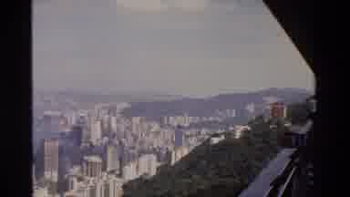 Hong Kong (1984): People Overlooking City By A Bay From Way Up High