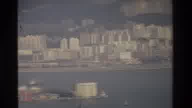 Hong Kong (1984): Panoramic Video From A Coastal City Area With A Lot Of White