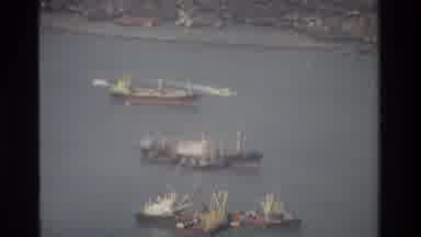 Hong Kong (1984): Large Ship Vessels On Their Way To The Harbor And A Cut Scene Of