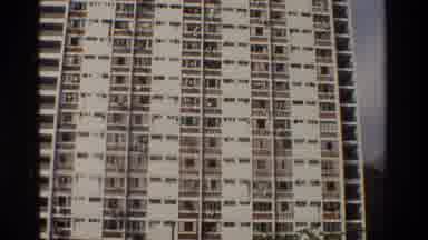 Hong Kong (1984): Exterior Facade Of An Apartment Building With A Balcony Showing