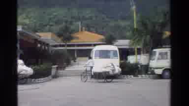 Hong Kong (1984): Man Riding A Tricycle In Asia