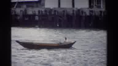 Thailand (1984): Boats In Local Town Including A Fishing Boat And A Solo Rower