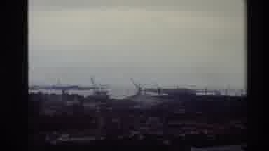 Thailand (1984): Overhead View Of A River Front Showing Cargo Loading Equipment