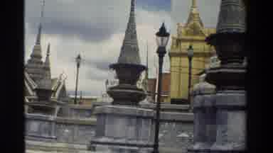 Thailand (1984): Facade Of Temples With Asian Architecture With A Few Tourists