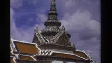Thailand (1984): Interesting Architecture With A Statue And Tourists That Are