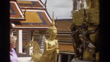 Thailand (1984): Close Zoom On Gold Statue Of A Cat And It's Tail In Tourist Area