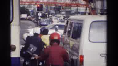 Thailand (1984): Walking Down A Street In Traffic