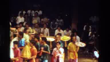 Thailand (1984): Large Group Bring Food For A Celebration