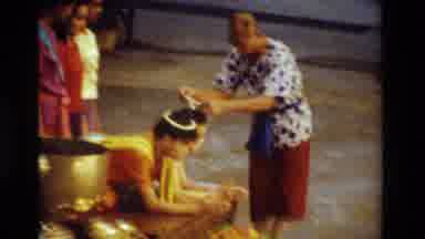 Thailand (1984): Religious Ceremony Social Group Celebrating Anointing Male