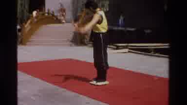 Thailand (1984): Man Practicing Meditation Technique Outdoors As He Stands On