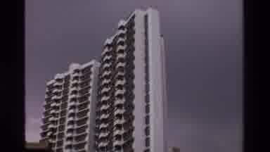 Thailand (1984): Large Buildings And Four Planes Standing One Blue And White