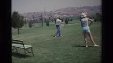 Laguna Hills California USA (1976): A Guy Hitting A Golf Ball Down A Long Fairway