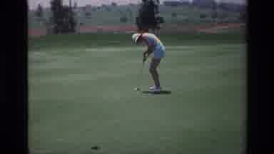 Laguna Hills California USA (1976): Person Lining Up A Golf Shots With The Club