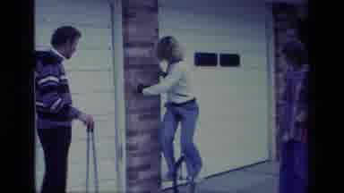 Aliso Viejo California USA (1977): Woman With Friends Rides On Unicycle And Takes