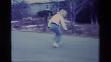 Aliso Viejo California USA-1977: Three People Attempting To Ride A Unicycle