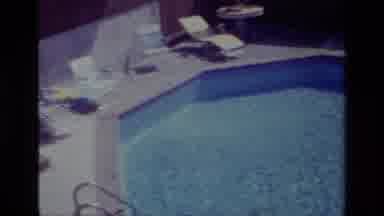 Big Bear California USA (1977): View Of Swimming Pool With Diving Board And