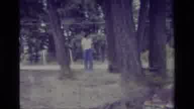 Big Bear California USA (1977): Person In Yellow Shirt Showing Off Yard And Brown