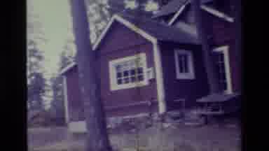 Big Bear California USA (1977): Women Playing In Her Front Yard Next To Her House