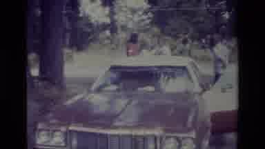 Big Bear California USA (1977): Six People Chat Around A Vintage Car