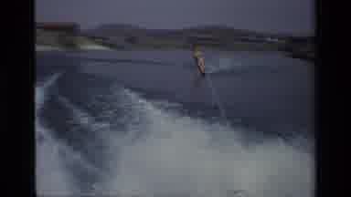 Canyon Lake California USA (1977): The Water Scatting Rider Riding With Boat Its
