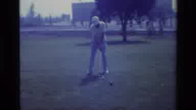 Laguna Beach California USA (1977): A Golfer Estimating His Aim At The Putt In The