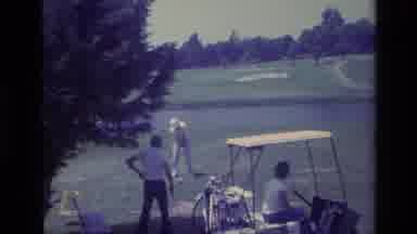 Laguna Beach California USA (1977): One Golfer Hits A Golf Ball Across The Sunny