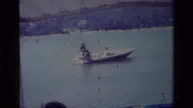 Lake Elsinore California USA (1977): A Couple Of Persons On A Boat In A Lake