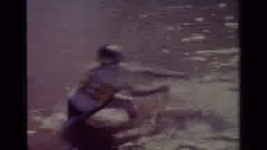 Lake Elsinore California USA (1977): Man Getting Completely Wrecked Wakeboarding
