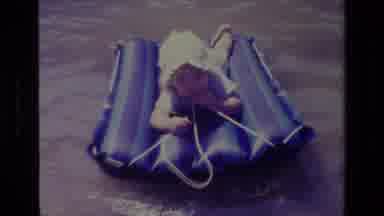 Canyon Lake California USA (1978): Little Baby Floating Raft Cute Footage Camera