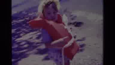 Canyon Lake California USA (1978): The Baby Was Walking Through The Beach To Swim