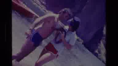 Canyon Lake California USA (1978): Young Couple Standing In Open Water While