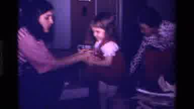 California USA (1979): Young Little Girl Celebrating Her Birthday With Her Mother