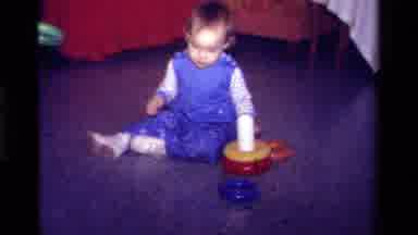 California USA (1979): Baby Playing Learning