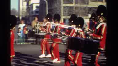 California USA (1981): This Shows A Marching Band A Prominent Figure And A Clown