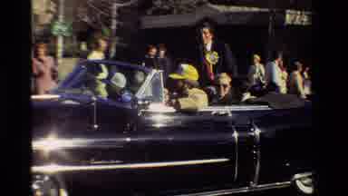 California USA (1981): The Local Candidate For Mayor Waving In A National Holiday