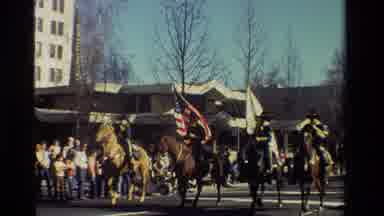 California USA (1981): United States Troops Marching On Horse And With Flags Of