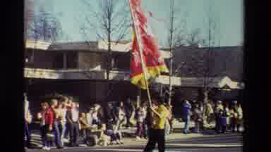 California USA (1981): Celebration Of New Year In City Showing Parade Goers Waving