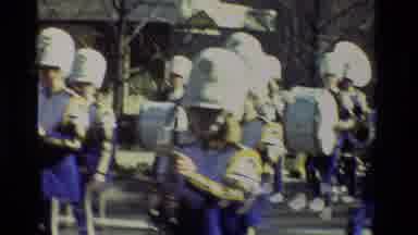 California USA (1981): Watching The Marching Band Go By Only Drums Are Being