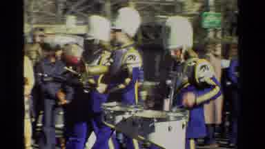 California USA (1981): Drummer Enthusiastically Playing For Marching Band In Local