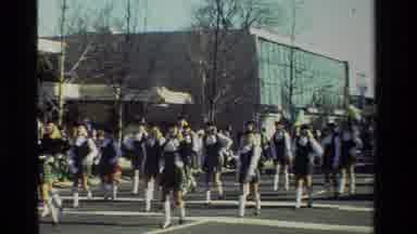 California USA (1981): Danceline Girls Marching In Local Parade While Holding