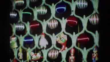 California USA (1981): Different Color Round Christmas Decorations Hanging In The