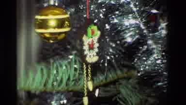 California USA (1981): Christmas Tree Ornaments Balls Clock Plastic Girl Blue