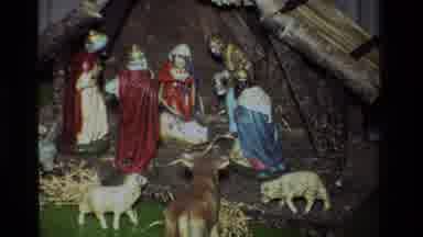 California USA (1981): Well Worn Nativity Scene Zooming In On The Baby Jesus