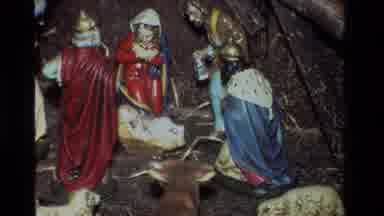 California USA (1981): Old Video Of The Wise Men Surrounding Baby Jesus In A