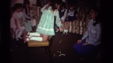 California USA (1981): Children Play With The Teacher In A Quiet School In Our