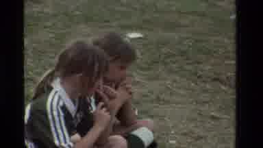 California USA (1981): Soccer Game On A Cloudy Game With Two Brown Haired Girls
